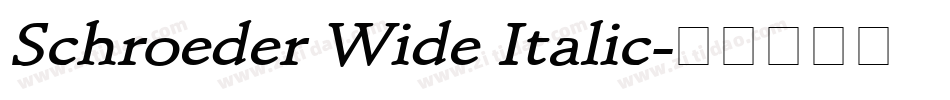 Schroeder Wide Italic字体转换